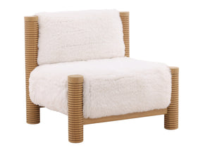 Felicia Ivory/Brown Occasional Chair - Ornate Home