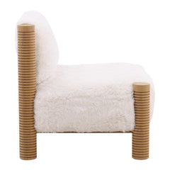 Felicia Ivory/Brown Occasional Chair - Ornate Home