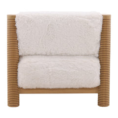 Felicia Ivory/Brown Occasional Chair - Ornate Home