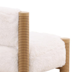 Felicia Ivory/Brown Occasional Chair - Ornate Home