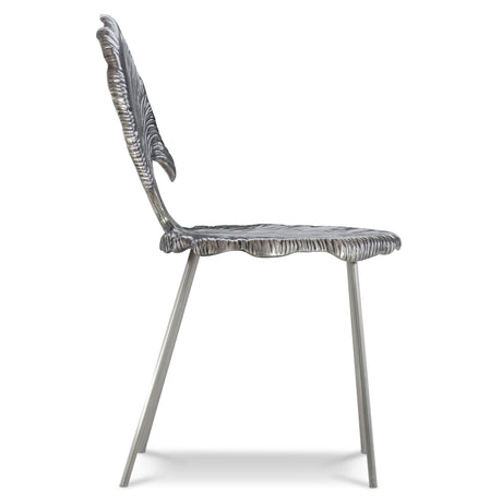 Felicity Shiny Nickel Side Chair - Ornate Home
