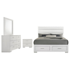 Felicity White 4-piece California King Platform Bedroom Set - Ornate Home