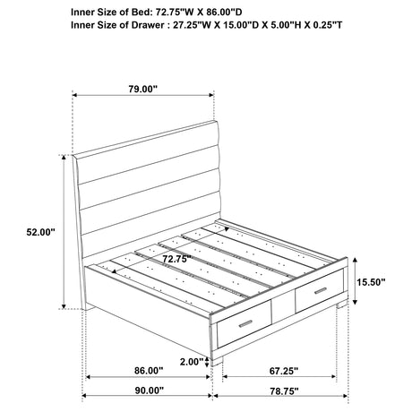 Felicity White 4-piece California King Platform Bedroom Set - Ornate Home