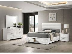 Felicity White 4-piece Eastern King Platform Bedroom Set - Ornate Home