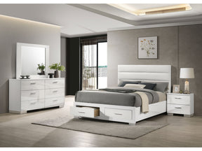 Felicity White 4-piece Eastern King Platform Bedroom Set - Ornate Home