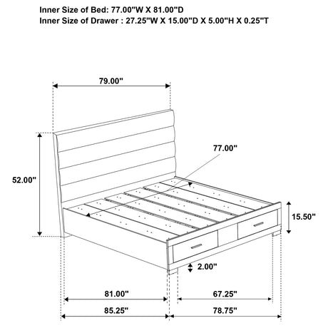 Felicity White 4-piece Eastern King Platform Bedroom Set - Ornate Home
