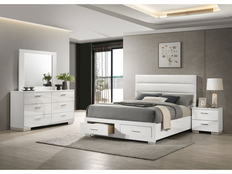Felicity White 4-piece Queen Platform Bedroom Set - Ornate Home