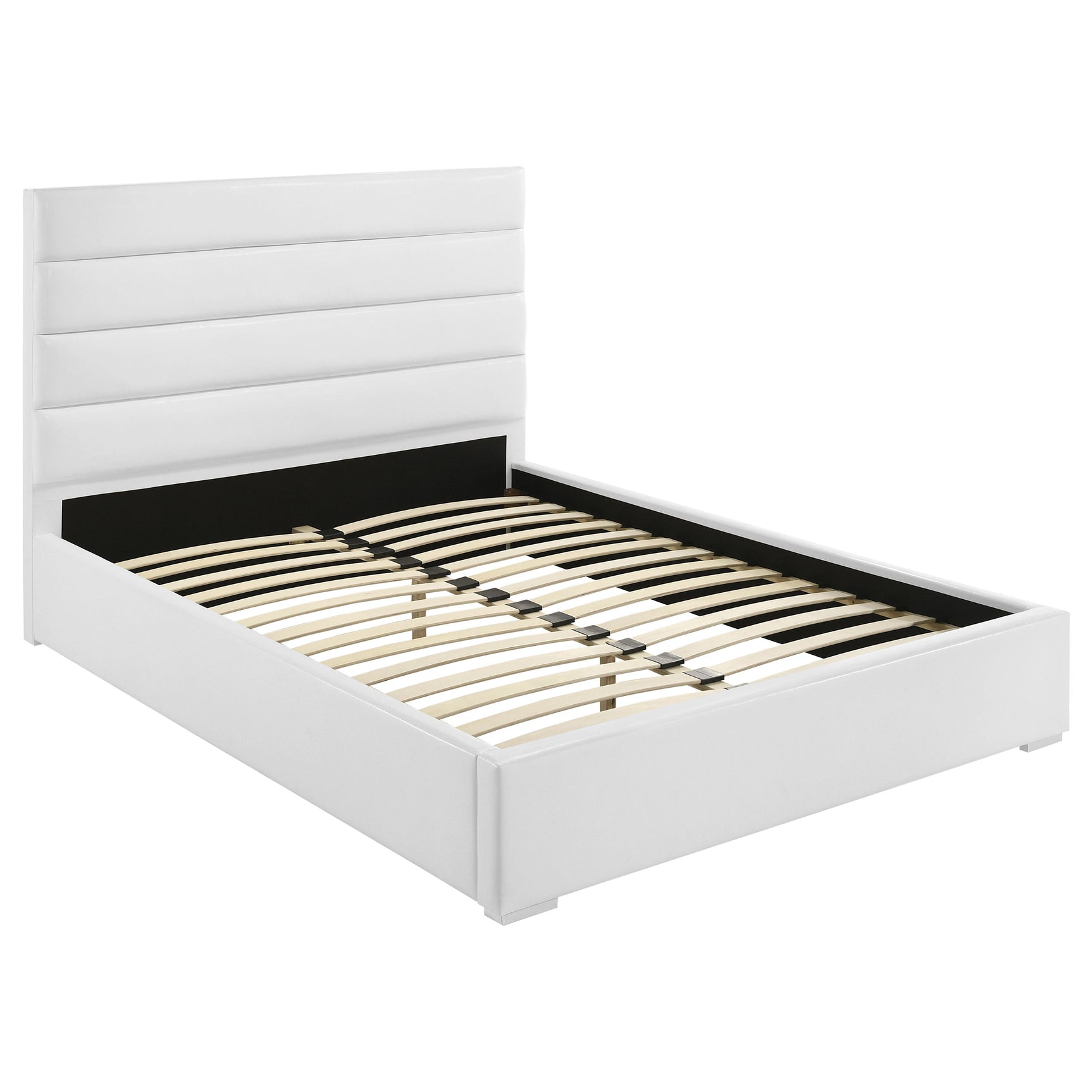 Felicity White 53-inch Upholstered Eastern King Platform Bed - Ornate Home