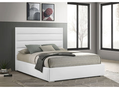 Felicity White 53-inch Upholstered Eastern King Platform Bed - Ornate Home