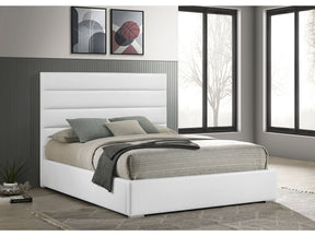 Felicity White 53-inch Upholstered Eastern King Platform Bed - Ornate Home