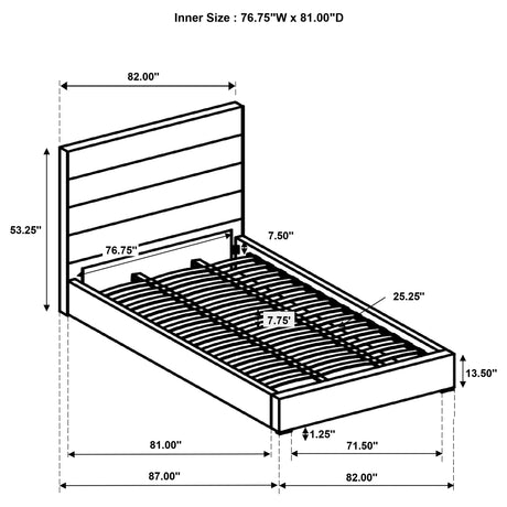 Felicity White 53-inch Upholstered Eastern King Platform Bed - Ornate Home