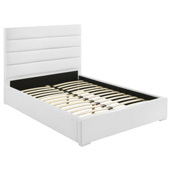 Felicity White 53-inch Upholstered Full Platform Bed - Ornate Home