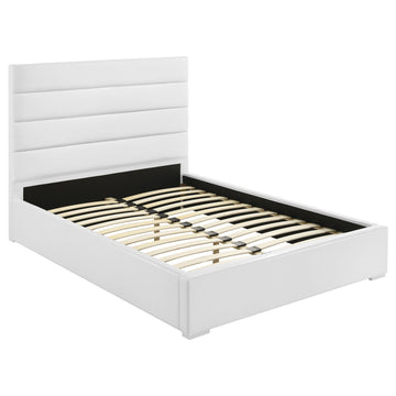 Felicity White 53-inch Upholstered Full Platform Bed - Ornate Home