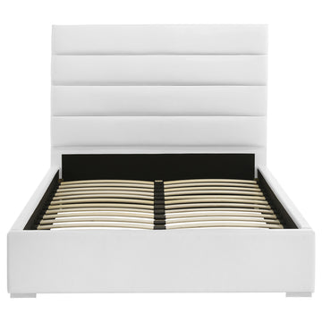 Felicity White 53-inch Upholstered Full Platform Bed - Ornate Home
