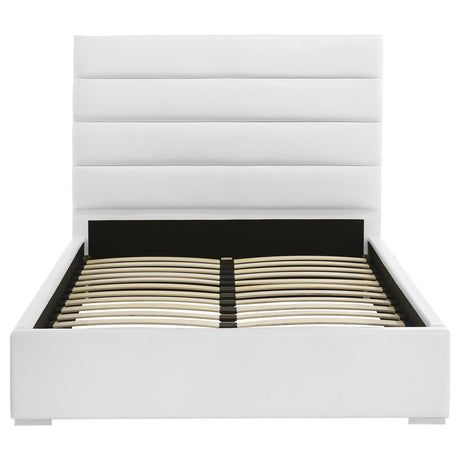 Felicity White 53-inch Upholstered Full Platform Bed - Ornate Home