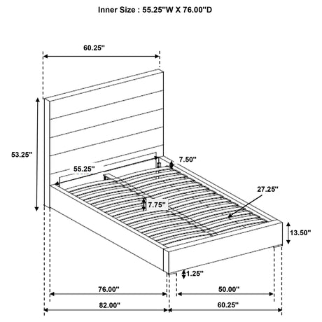 Felicity White 53-inch Upholstered Full Platform Bed - Ornate Home