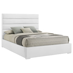 Felicity White 53-inch Upholstered Queen Platform Bed - Ornate Home