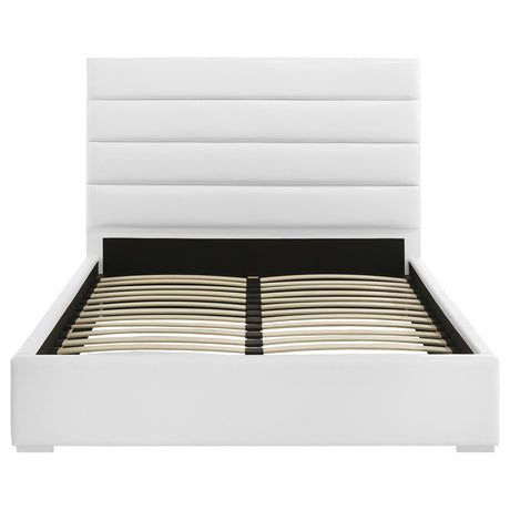 Felicity White 53-inch Upholstered Queen Platform Bed - Ornate Home