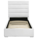 Felicity White 53-inch Upholstered Twin Platform Bed - Ornate Home