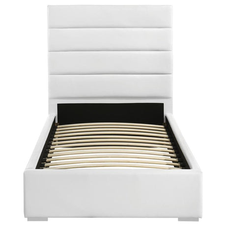 Felicity White 53-inch Upholstered Twin Platform Bed - Ornate Home