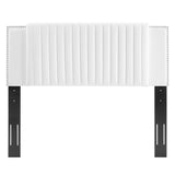 Felicity White Channel Tufted Performance Velvet Twin Headboard - Ornate Home