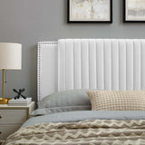 Felicity White Channel Tufted Performance Velvet Twin Headboard - Ornate Home