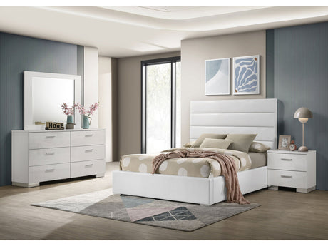 Felicity White High Gloss 4-piece Full Bedroom Set - Ornate Home