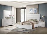 Felicity White High Gloss 4-piece Twin Bedroom Set - Ornate Home