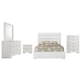 Felicity White High Gloss 5-piece Full Bedroom Set - Ornate Home