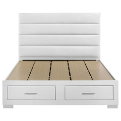Felicity White High Gloss California King Storage Bed - Ornate Home