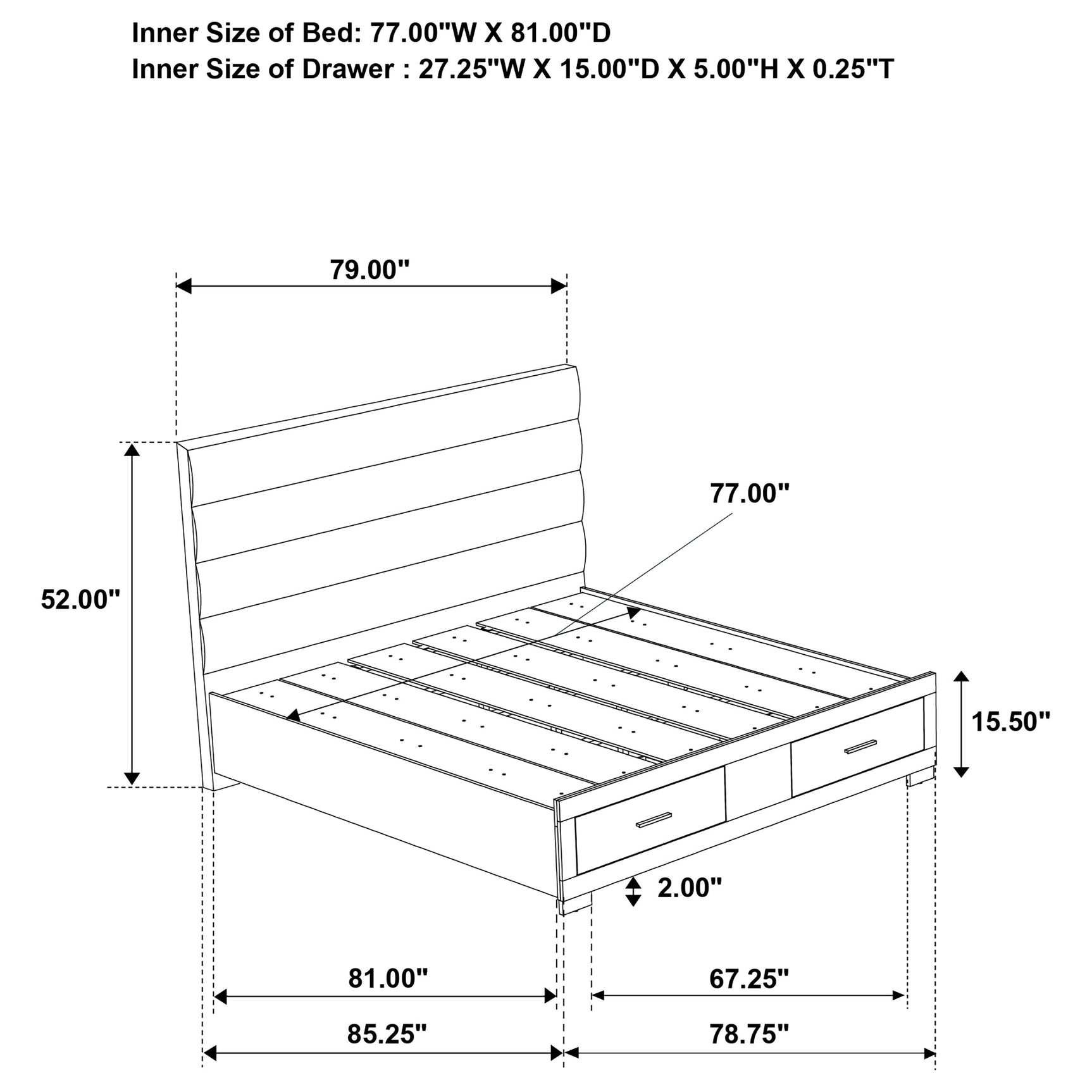 Felicity White High Gloss Eastern King Storage Bed - Ornate Home