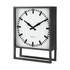 Felix Gray Metal Square Table Clock - Ornate Home
