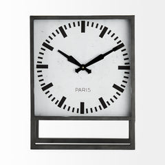 Felix Gray Metal Square Table Clock - Ornate Home
