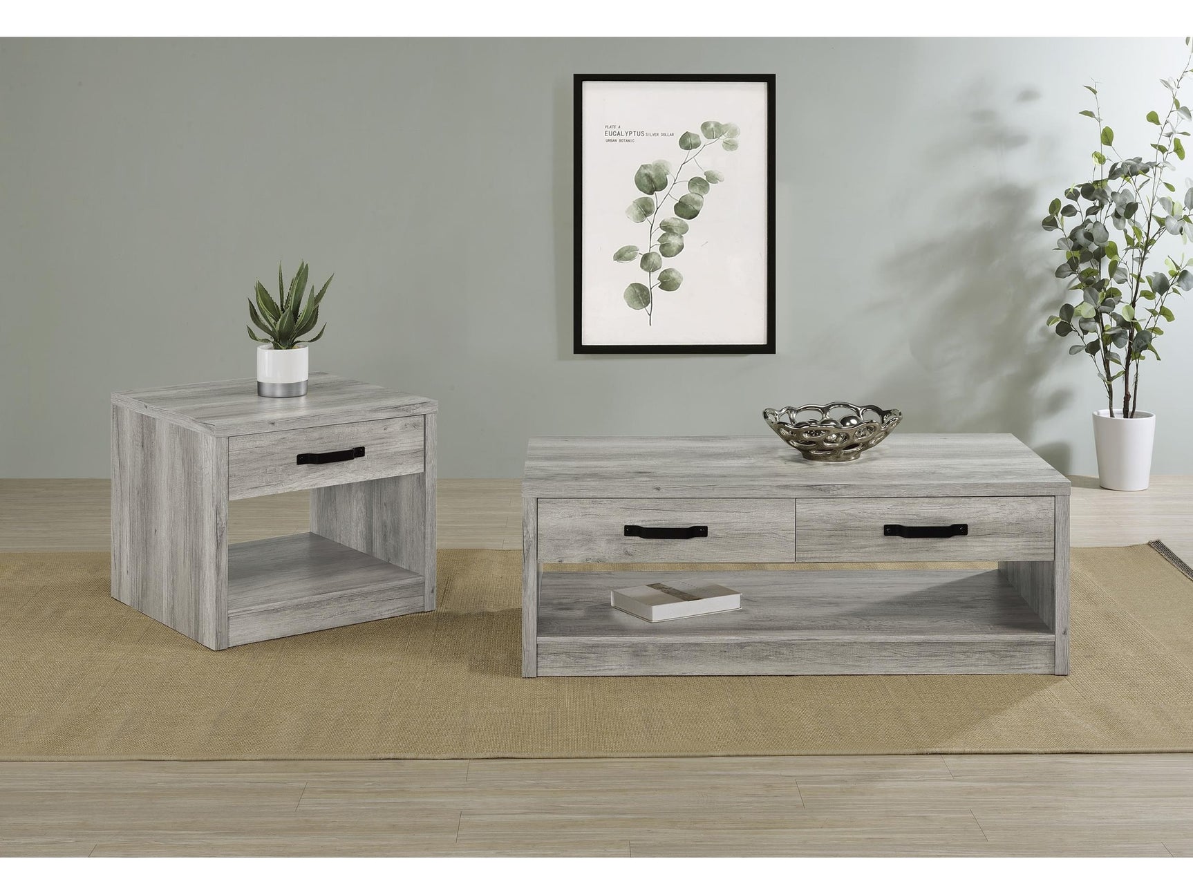 Felix Grey Driftwood 2-piece Coffee and End Table Set - Ornate Home
