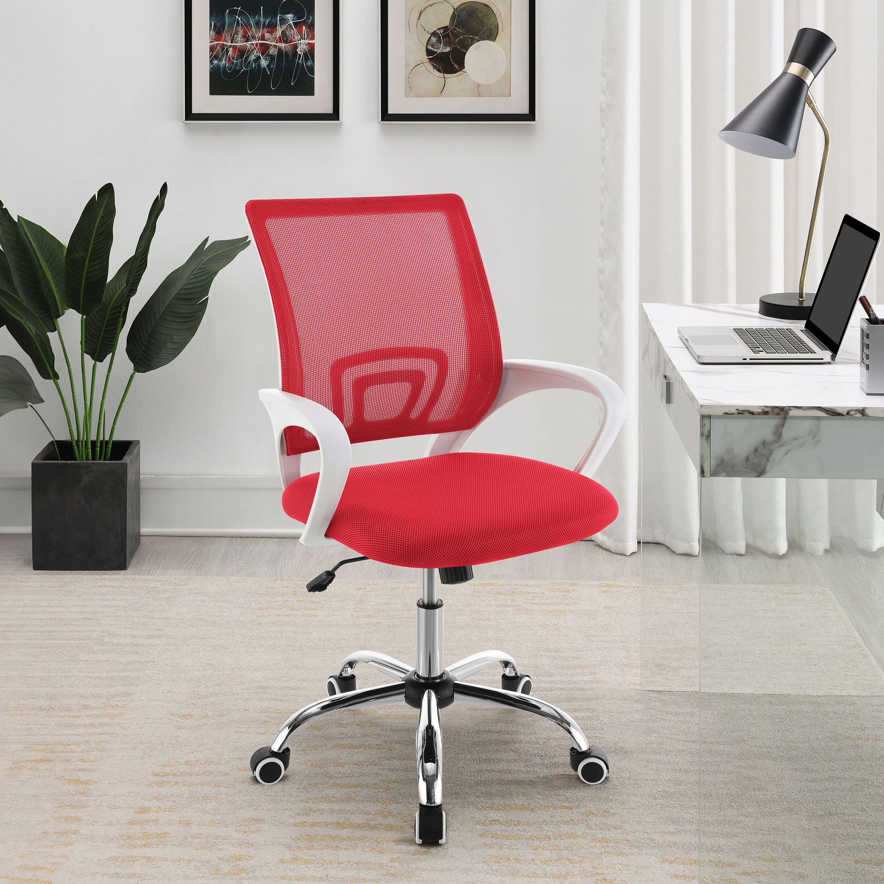 Felton Red Office Chair - Ornate Home