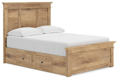 Fenderport Tan Full Panel Storage Bed with Panel Footboard and 2 Under Bed Storage Units - Ornate Home