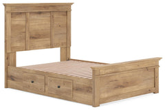 Fenderport Tan Full Panel Storage Bed with Panel Footboard and Under Bed Storage - Ornate Home