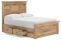 Fenderport Tan Full Panel Storage Bed with Panel Footboard and Under Bed Storage - Ornate Home