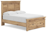 Fenderport Tan Full Panel Storage Bed with Storage Footboard (Online Special Price) - Ornate Home