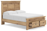 Fenderport Tan Full Panel Storage Bed with Storage Footboard (Online Special Price) - Ornate Home