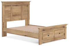 Fenderport Tan Full Panel Storage Bed with Storage Footboard - Ornate Home