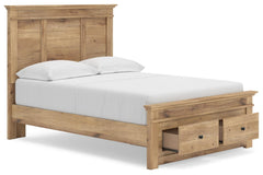 Fenderport Tan Full Panel Storage Bed with Storage Footboard - Ornate Home