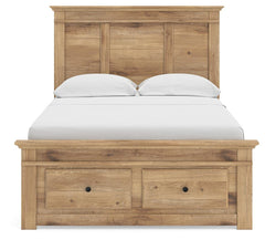 Fenderport Tan Full Panel Storage Bed with Storage Footboard - Ornate Home