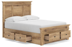 Fenderport Tan Full Panel Storage Bed with Storage Footboard and 2 Under Bed Storage Units - Ornate Home