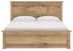 Fenderport Tan King Panel Storage Bed with Panel Footboard and Under Bed Storage - Ornate Home
