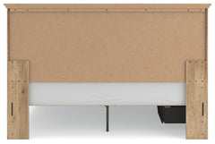 Fenderport Tan King Panel Storage Bed with Panel Footboard and Under Bed Storage - Ornate Home