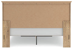 Fenderport Tan King Panel Storage Bed with Storage Footboard - Ornate Home
