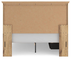 Fenderport Tan Queen Panel Storage Bed with Panel Footboard and Under Bed Storage - Ornate Home