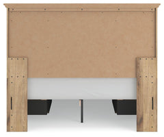 Fenderport Tan Queen Panel Storage Bed with Storage Footboard and 2 Under Bed Storage Units - Ornate Home