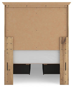 Fenderport Tan Twin Panel Storage Bed with Panel Footboard and 2 Under Bed Storage Units - Ornate Home